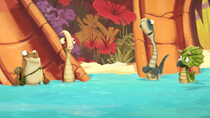 Gigantosaurus Auf dem Trockenen