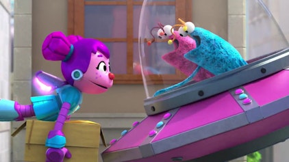 Sesame Street's Mecha Builders Fliegende Pakete