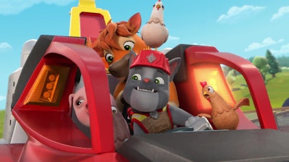 Rubble & Crew Die Crew baut einen Tier-Yoga-Pavillon