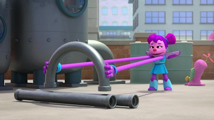 Sesame Street's Mecha Builders Die albernen Hüte