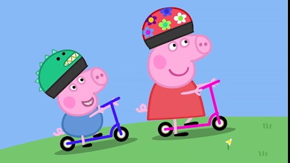 Peppa Pig Rollerfahren!