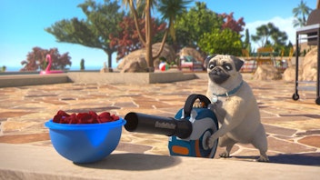 Mighty Mops Ein Herz aus Blüten