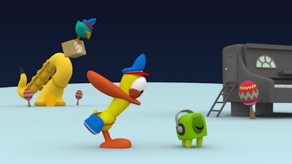 Pocoyo Postdienst im Weltall