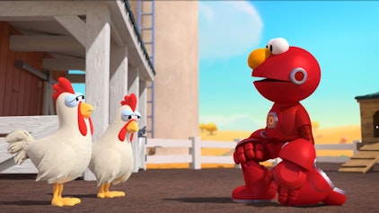 Sesame Street's Mecha Builders Hungrige Hühner