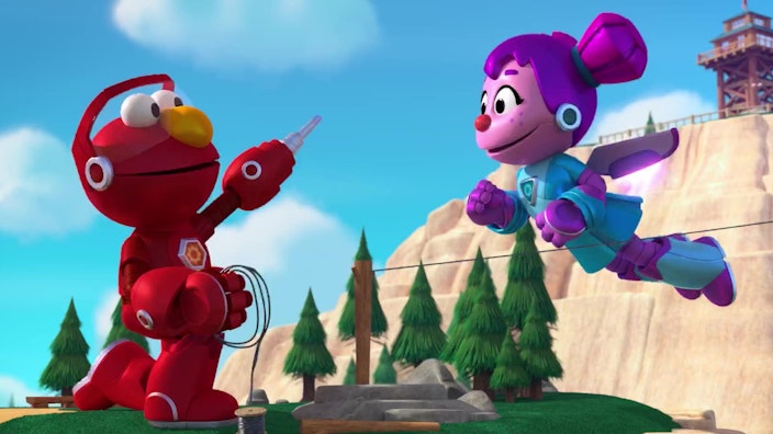 Sesame Street's Mecha Builders Seilbahn-Schwestern