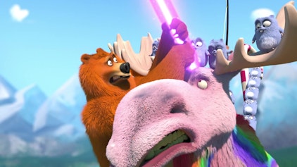 Grizzy & die Lemminge Regenbogen-Einhorn-Elch