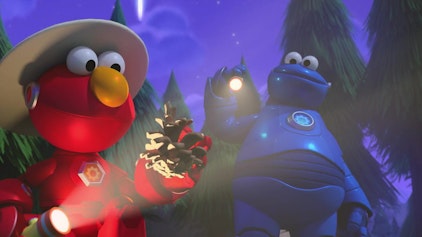 Sesame Street's Mecha Builders Nat im Dunkeln