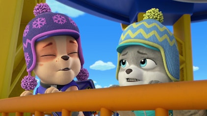 Rubble & Crew Die Crew baut ein Riesen-Schnee-Sause-Eichhörnchen