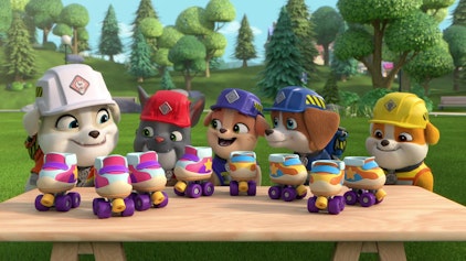 Rubble & Crew - Kurze Clips Rollschuhe für Schwein und Hund