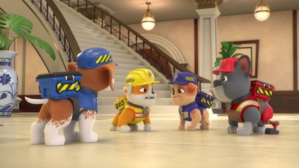 Rubble & Crew Die Crew baut einen Hotel-Fahrstuhl